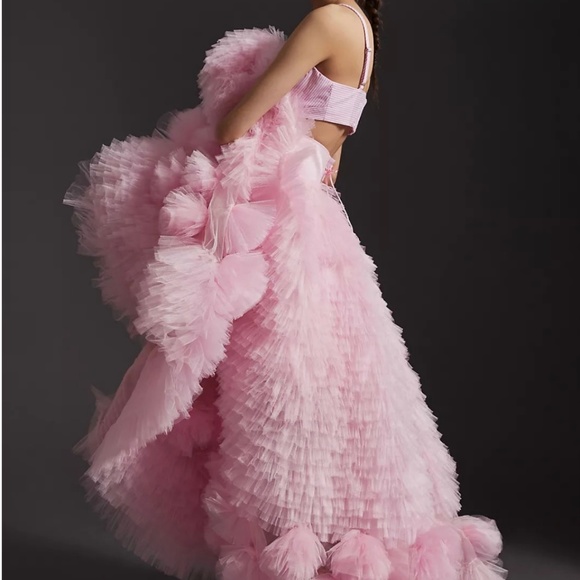 Anthropologie Morphine Fashion Tulle Roses Skirt - PINK - Picture 3 of 6